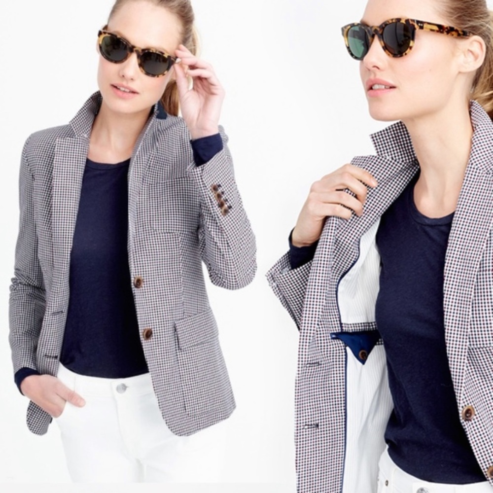 J. Crew Micro Gingham Blazer